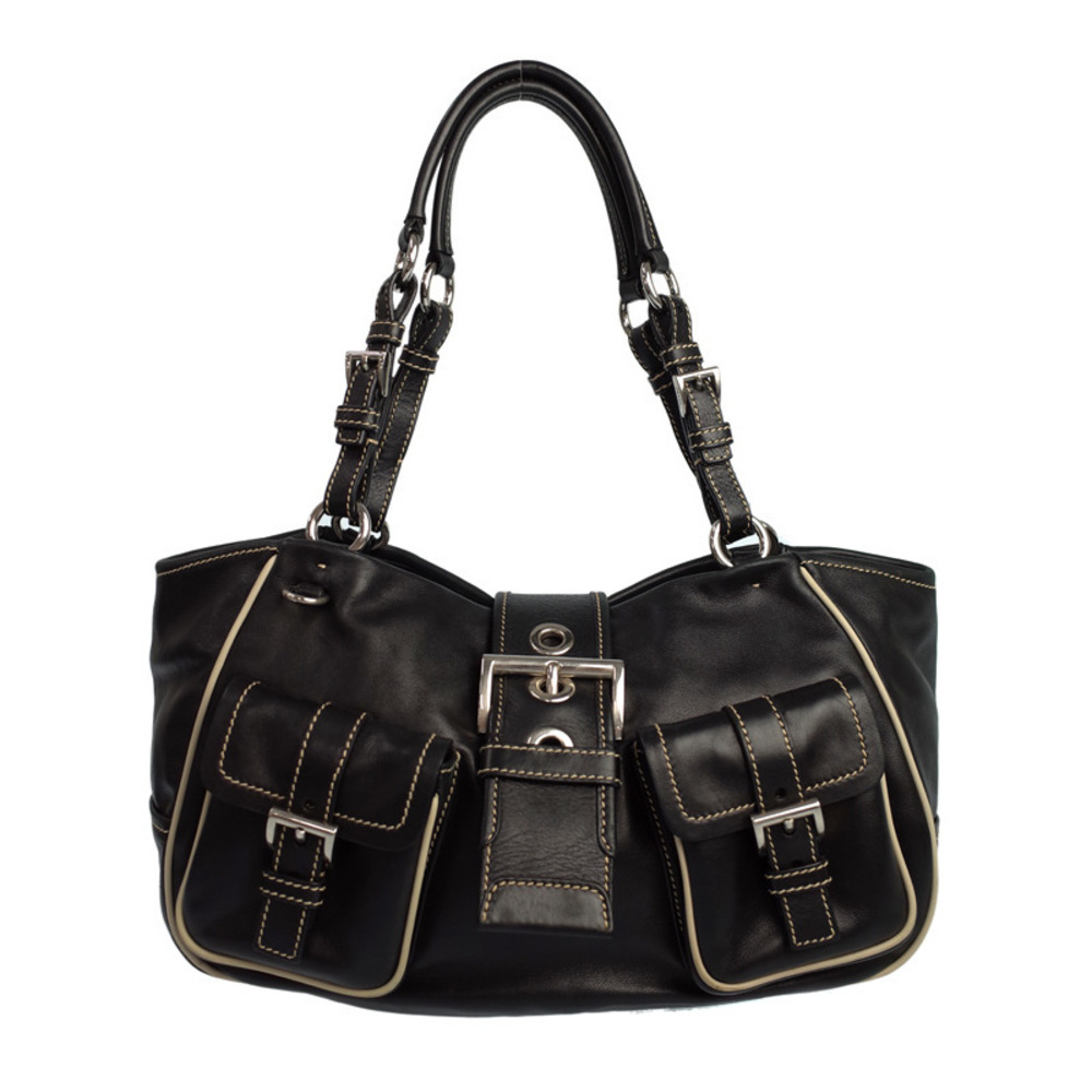Prada Leather Shoulder Bag Black